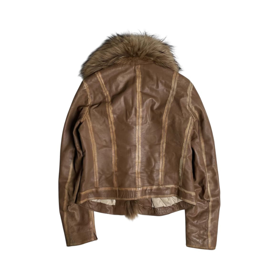 QUBHA 퍼 그라데이션 레더 자켓 (italy made) 상품이미지5