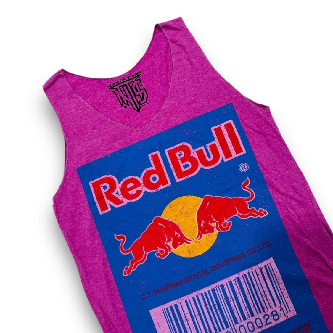 N M S 레드 불 바코드 y2k 빈티지 슬리브리스 상품이미지2