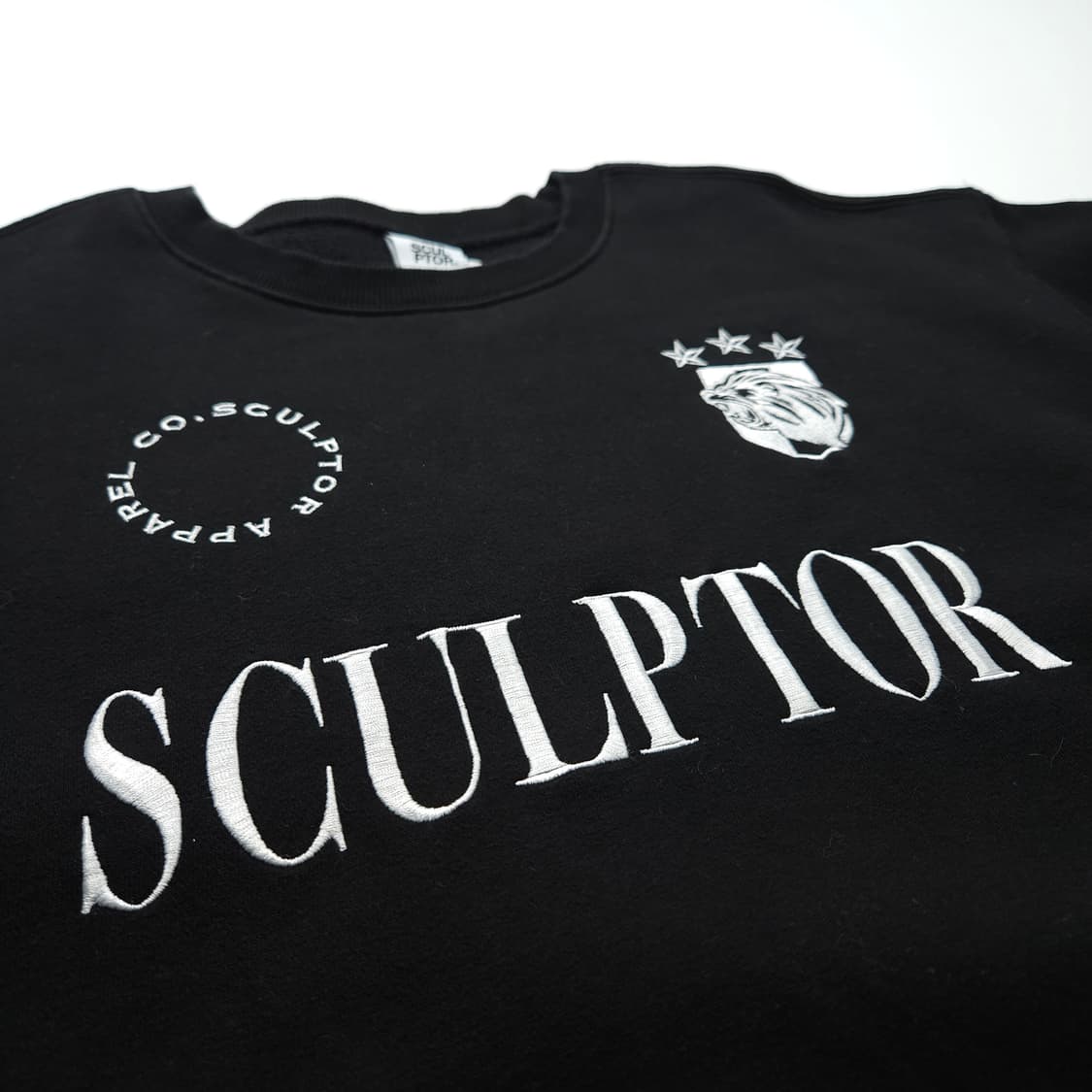 스컬프터 빅로고 배색 크루넥 스웻 셔츠 (L) 상품이미지3