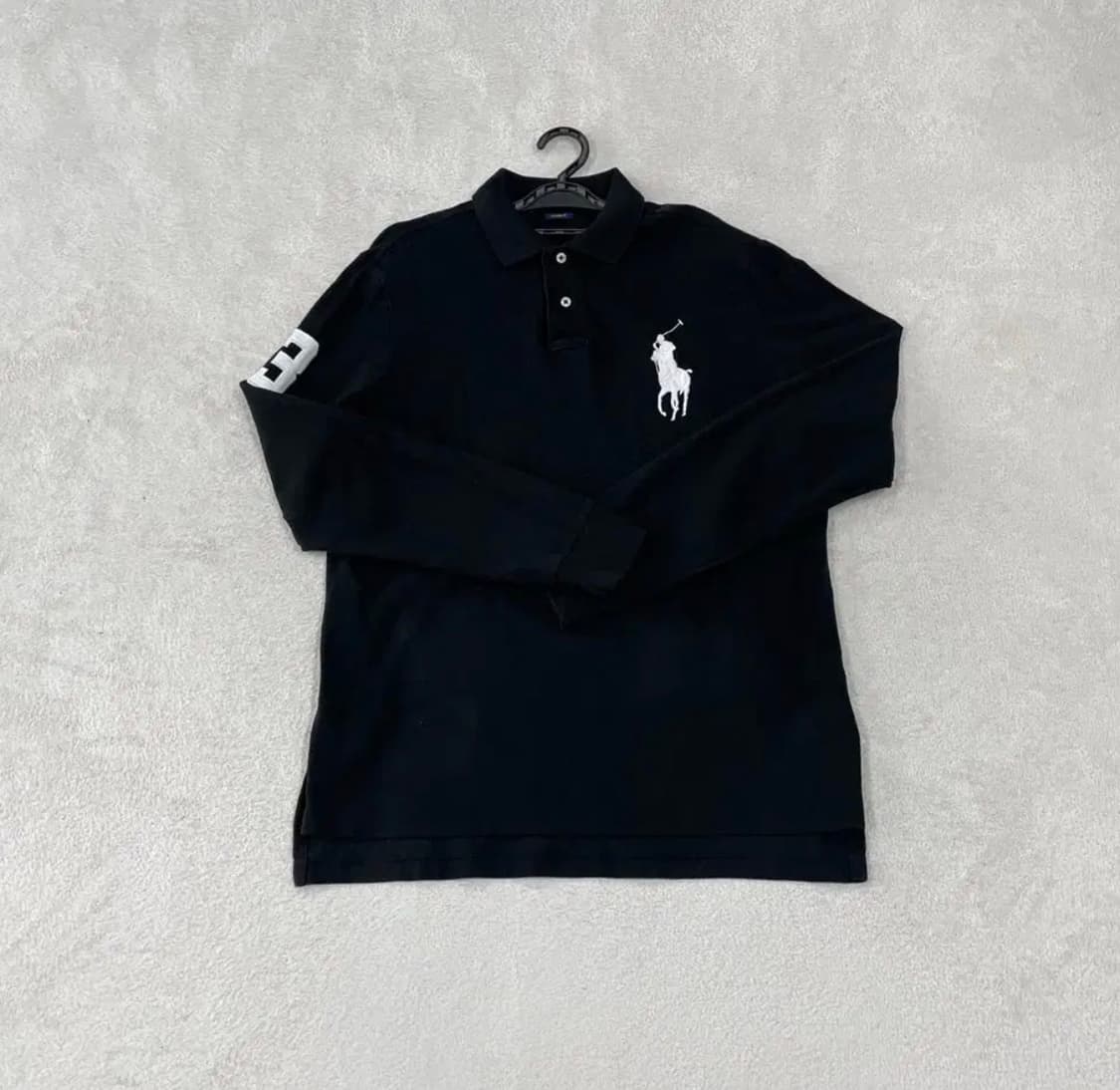 폴로 빅포니 긴팔 블랙 화이트 상품이미지1