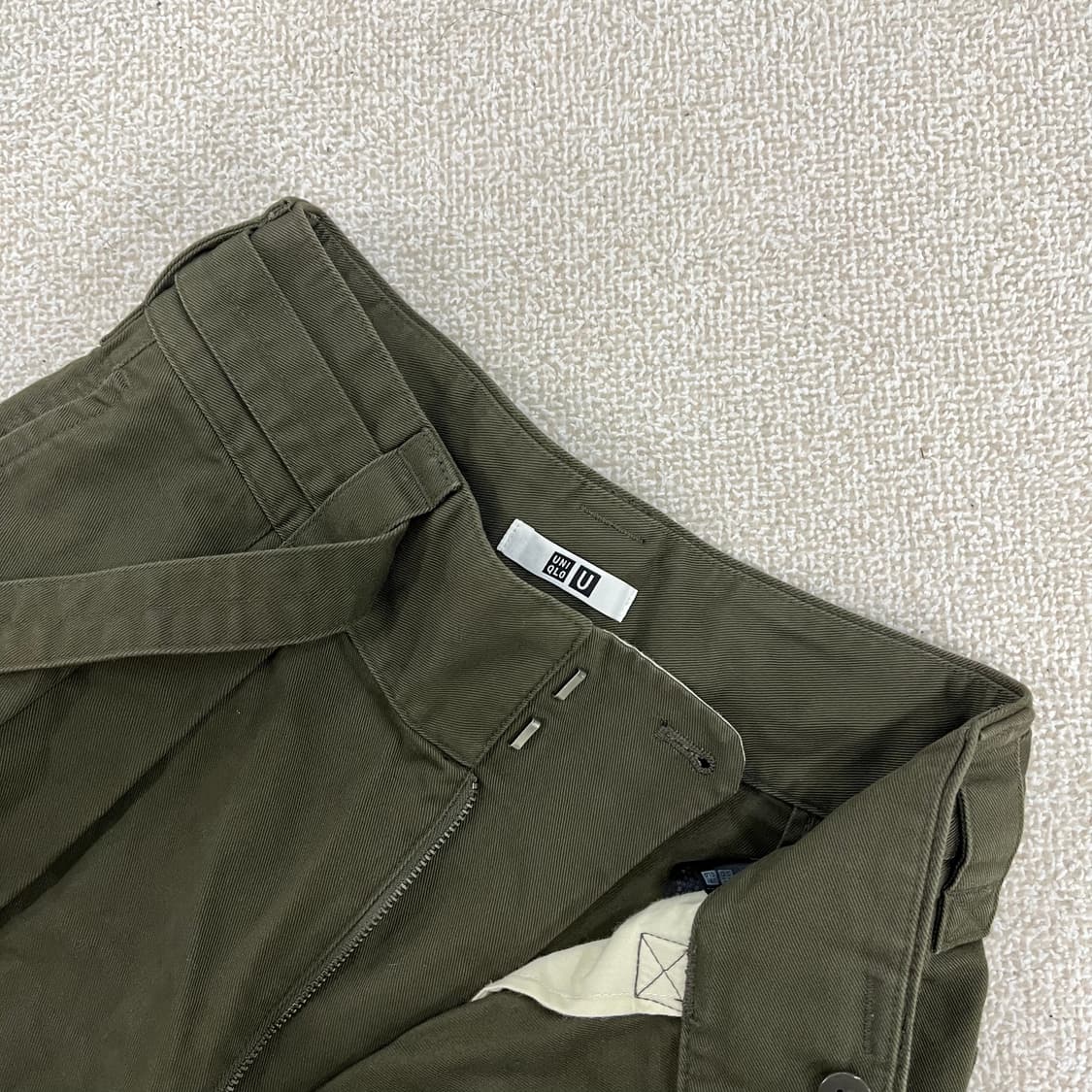 [64] 유니클로 벨티드 카펜터 와이드 치노팬츠 면바지 0106M1 상품이미지2