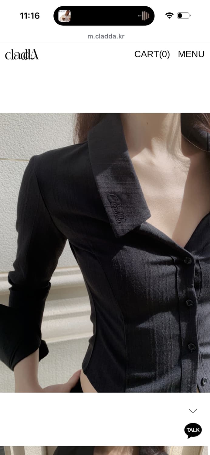 XS새상품) 클라따 메이드 클래식 셔츠 블랙 상품이미지5