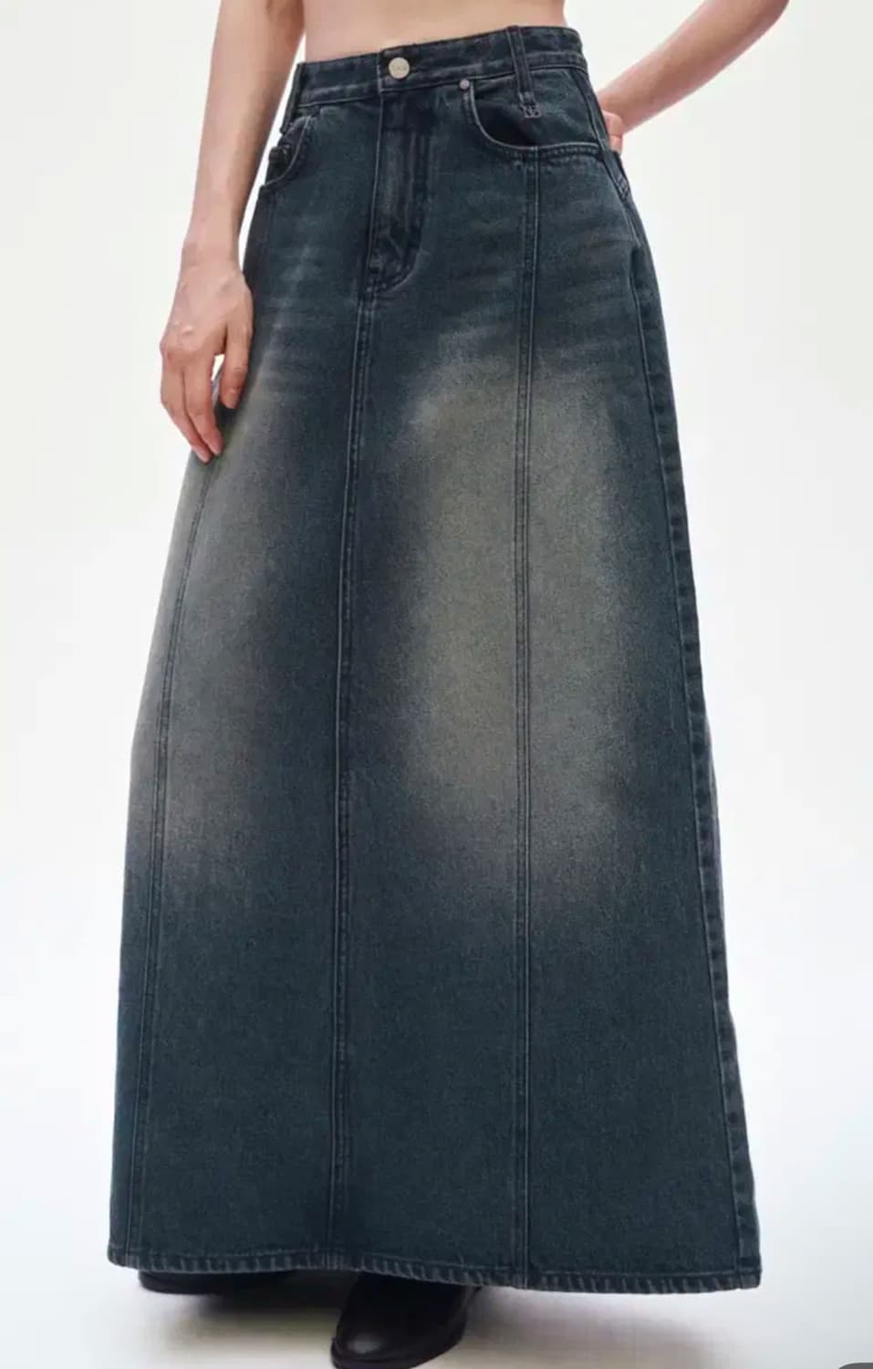 트리밍버드 Incision Denim Set-up Skirt 1 상품이미지2