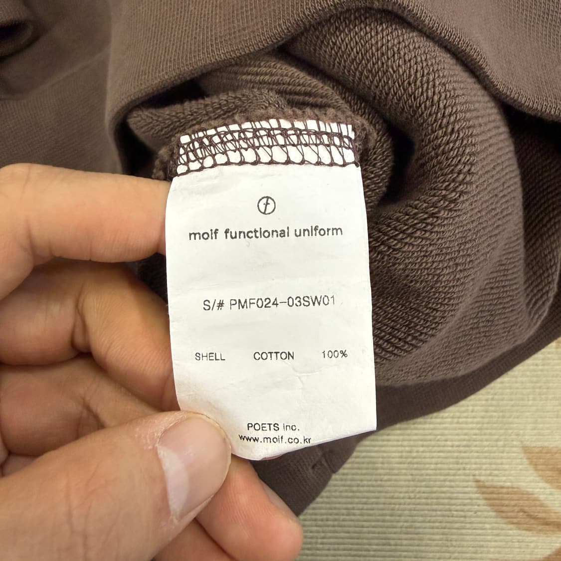 (XL)모이프 moif  Baggy 스웻셔츠 맨투맨(코코아) 상품이미지3
