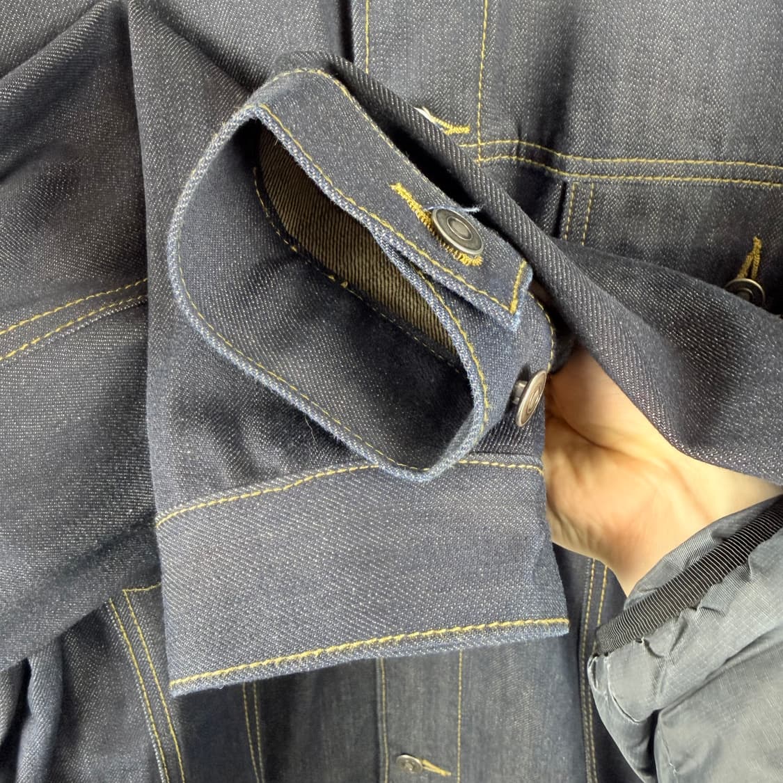 (L) 메종미네드 벨티드 데님 진청 자켓 상품이미지3