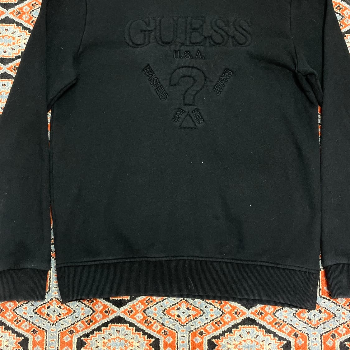 게스 스펠로고 블랙 맨투맨 여성M 상품이미지3