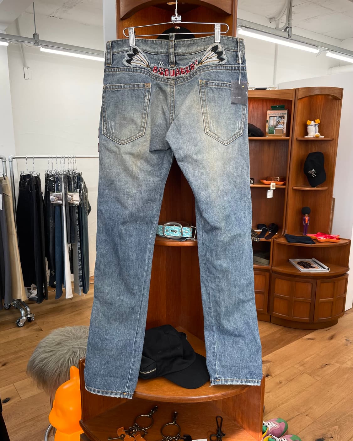 [48] 디스퀘어드 레더 사이드 라인 데님 팬츠 상품이미지6