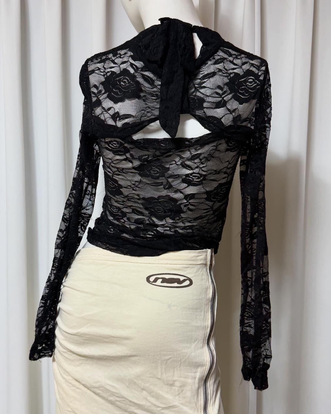 빈티지 갸루맛 레이스 시스루 탑 상품이미지2