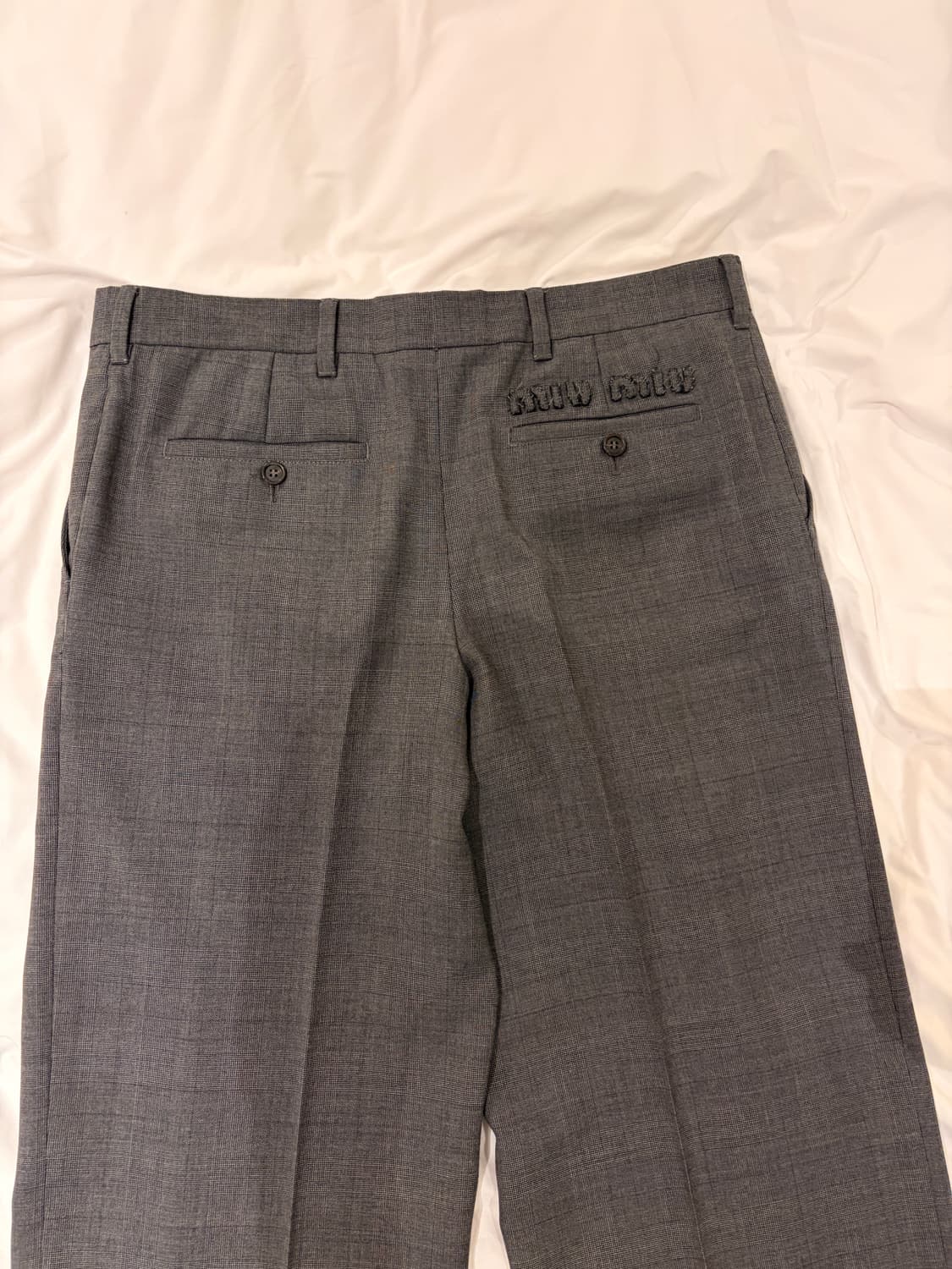 미우미우 프린스 오브 웨일즈 체크 스트레이트 바지 42 상품이미지3