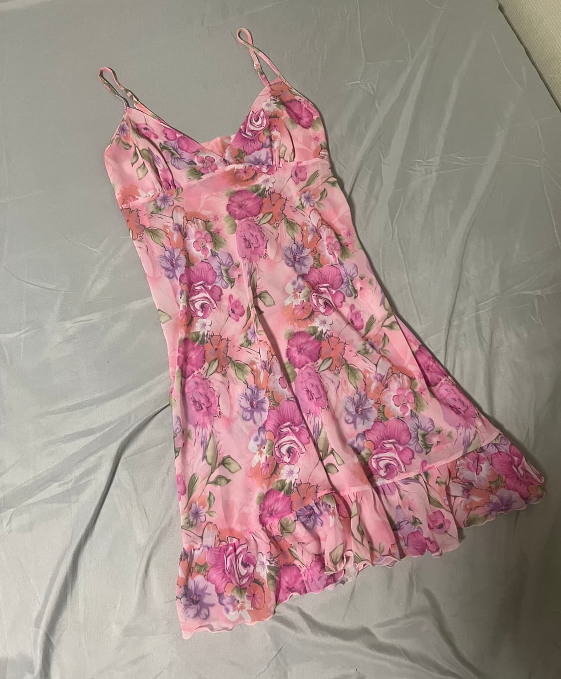 ✨vintage pink flowe pattern slip dress✨ 상품이미지1