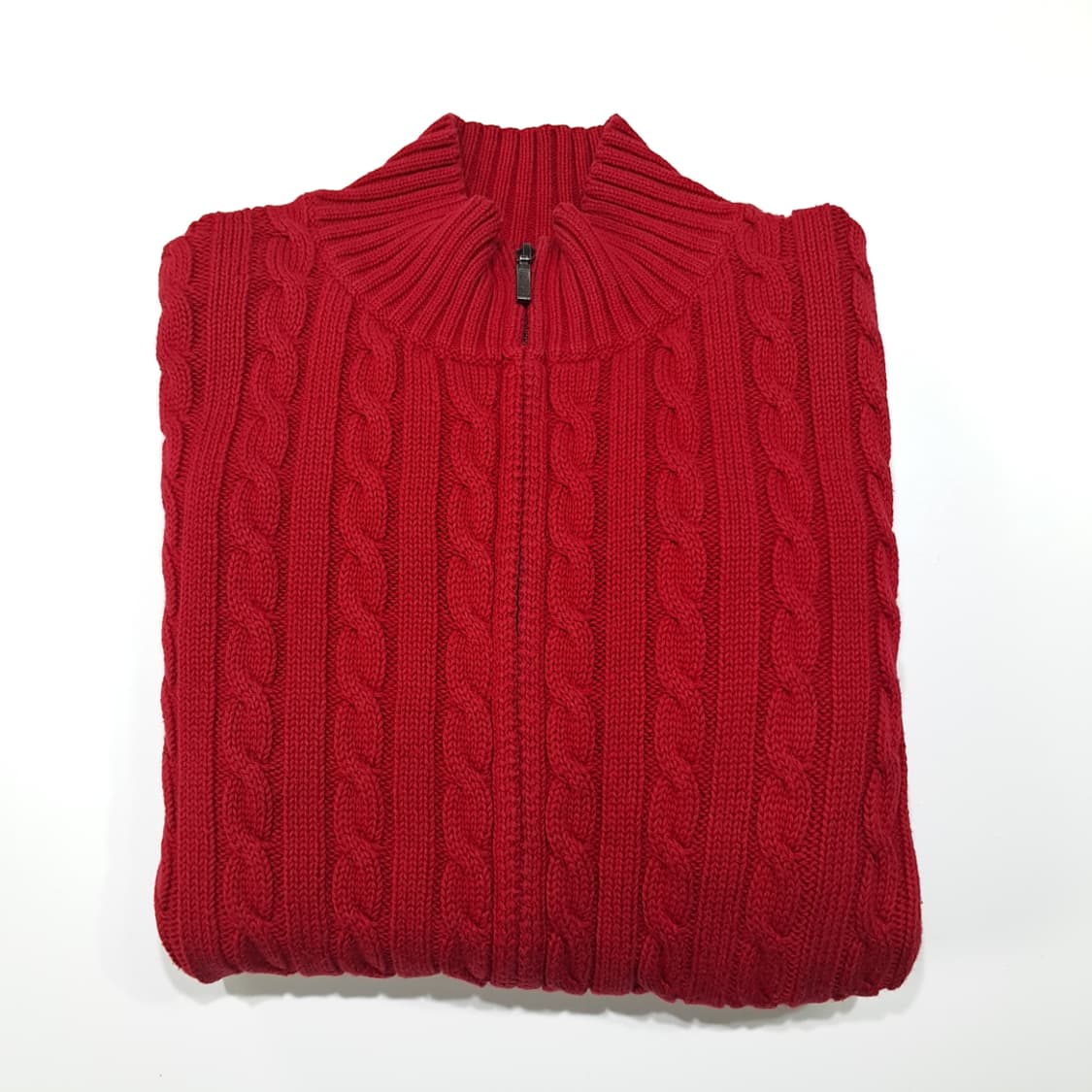 CL306 L 엘엘빈 00s 코튼 케이블 집업 레드 니트 스웨터 상품이미지7