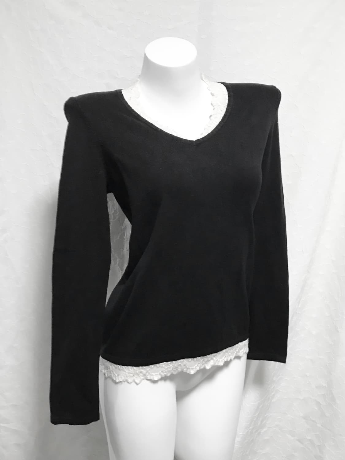 빈티지 니혼진 로걀 레이스 니트 롱슬리브 탑 상품이미지1