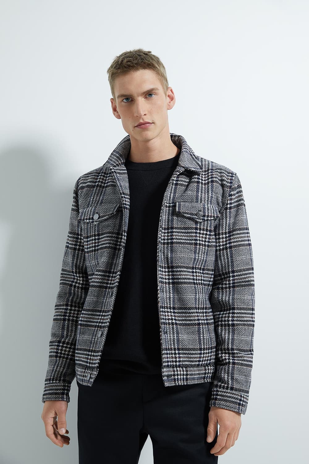 자라 ZARA 모직 셔츠형 자켓 점퍼 남성XL 상품이미지8