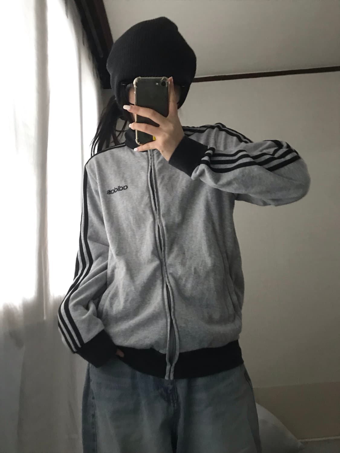 아디다스 그레이 블랙 삼선 면집업 상품이미지7