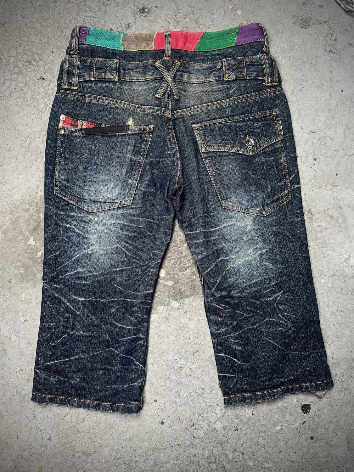 Double Belt Patchwork Denim Shorts   상품이미지7