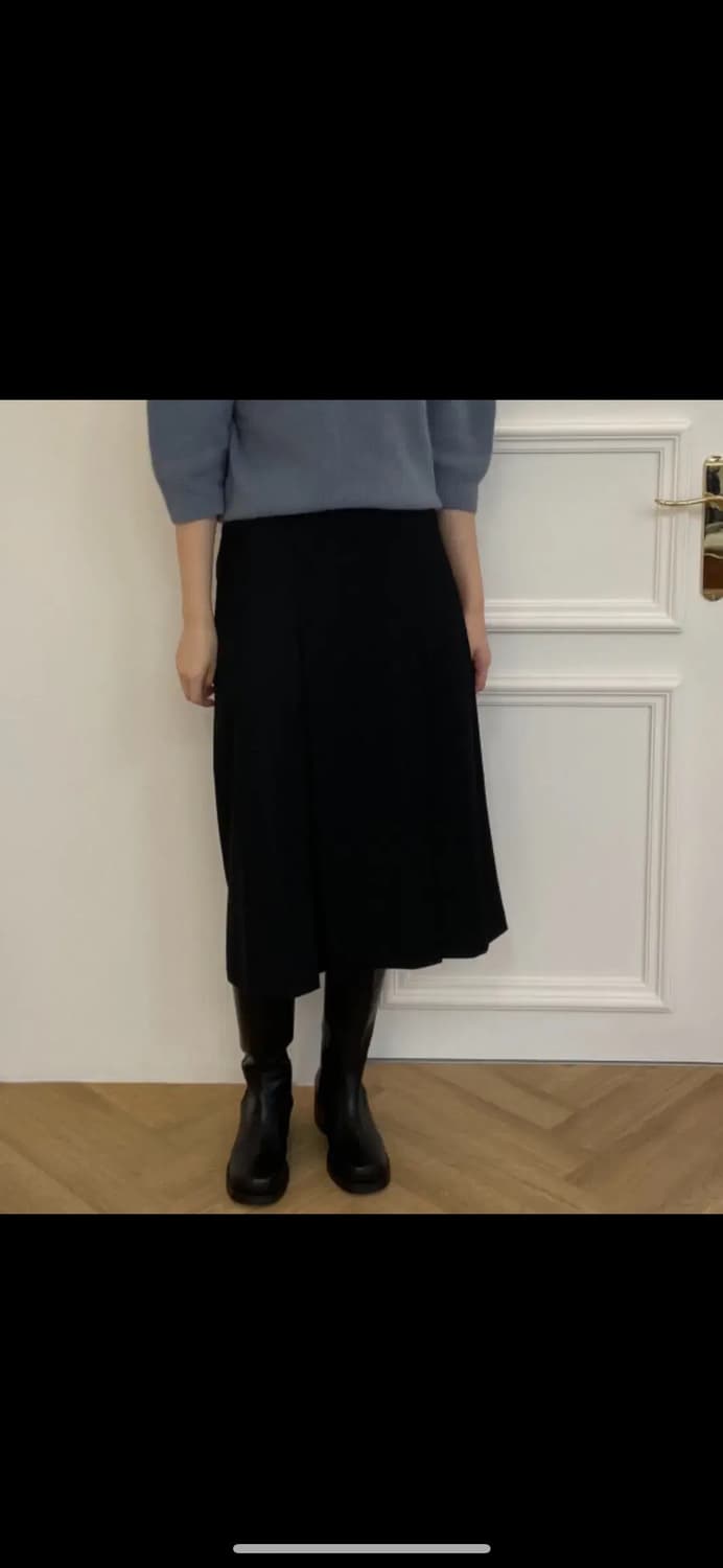 뷰와이 맞주름 플리츠 스커트 블랙 M 상품이미지3