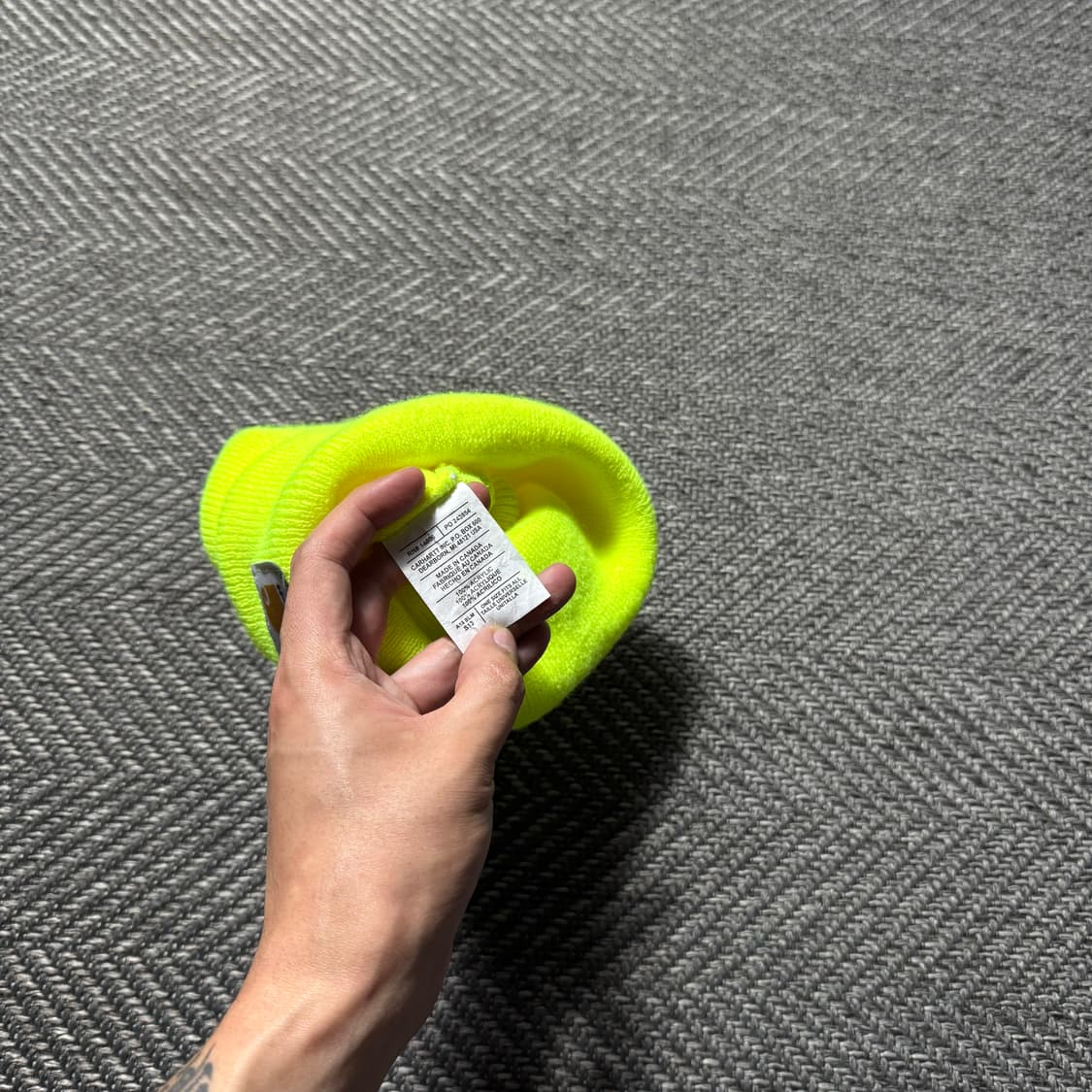 칼하트 로고 A18-BLM 라임 비니 택 새 상품 OS 상품이미지2