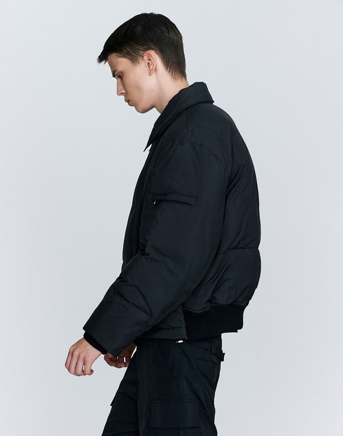 heute square down bomber jacket black[L] 상품이미지3