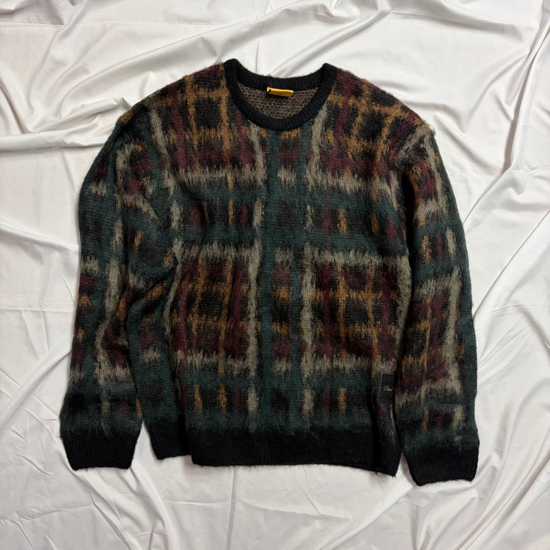 [L] 다임 플레이드 니트 블랙 상품이미지1