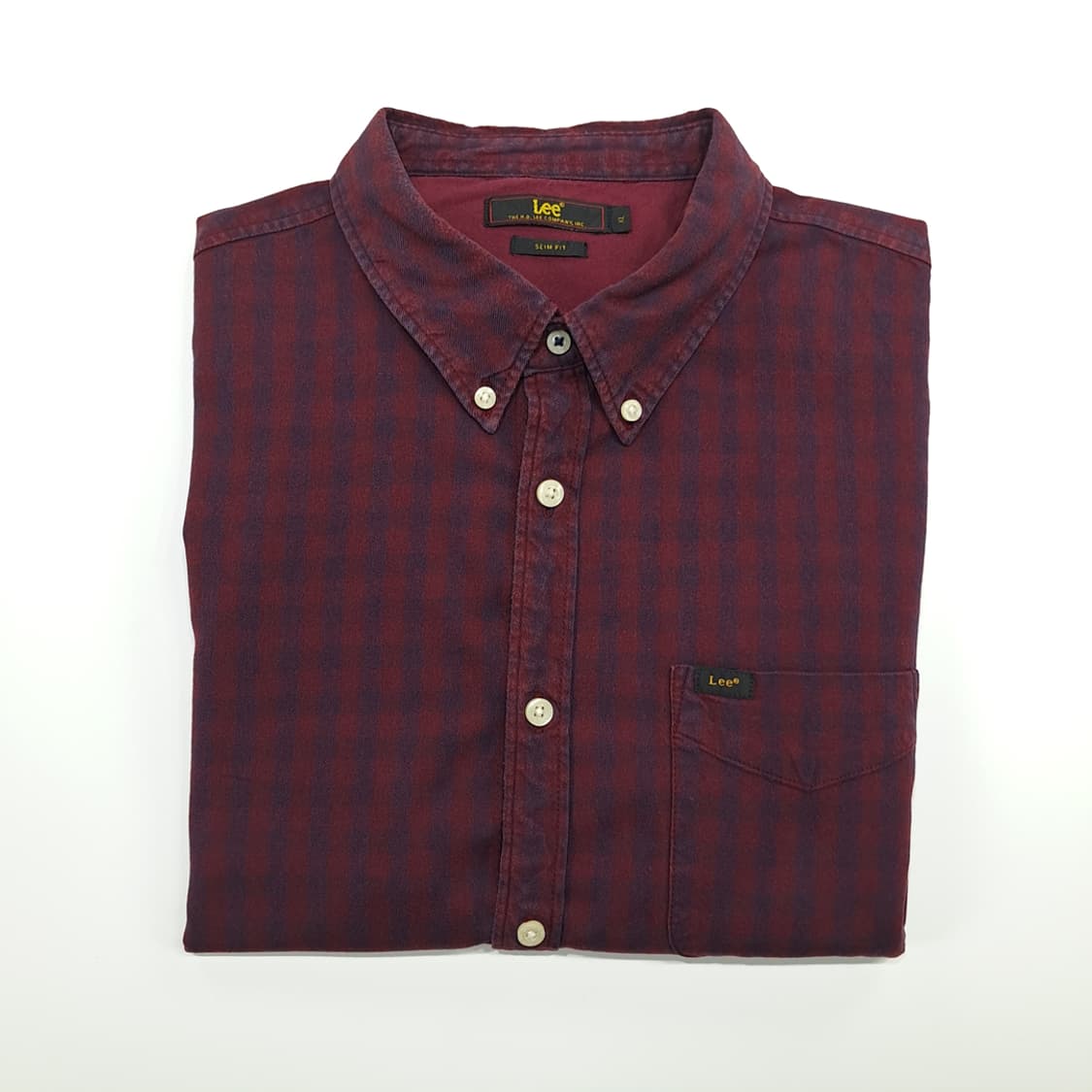 CN951 XL LEE 리 버건디 플란넬 체크 긴팔 셔츠 남방 상품이미지9