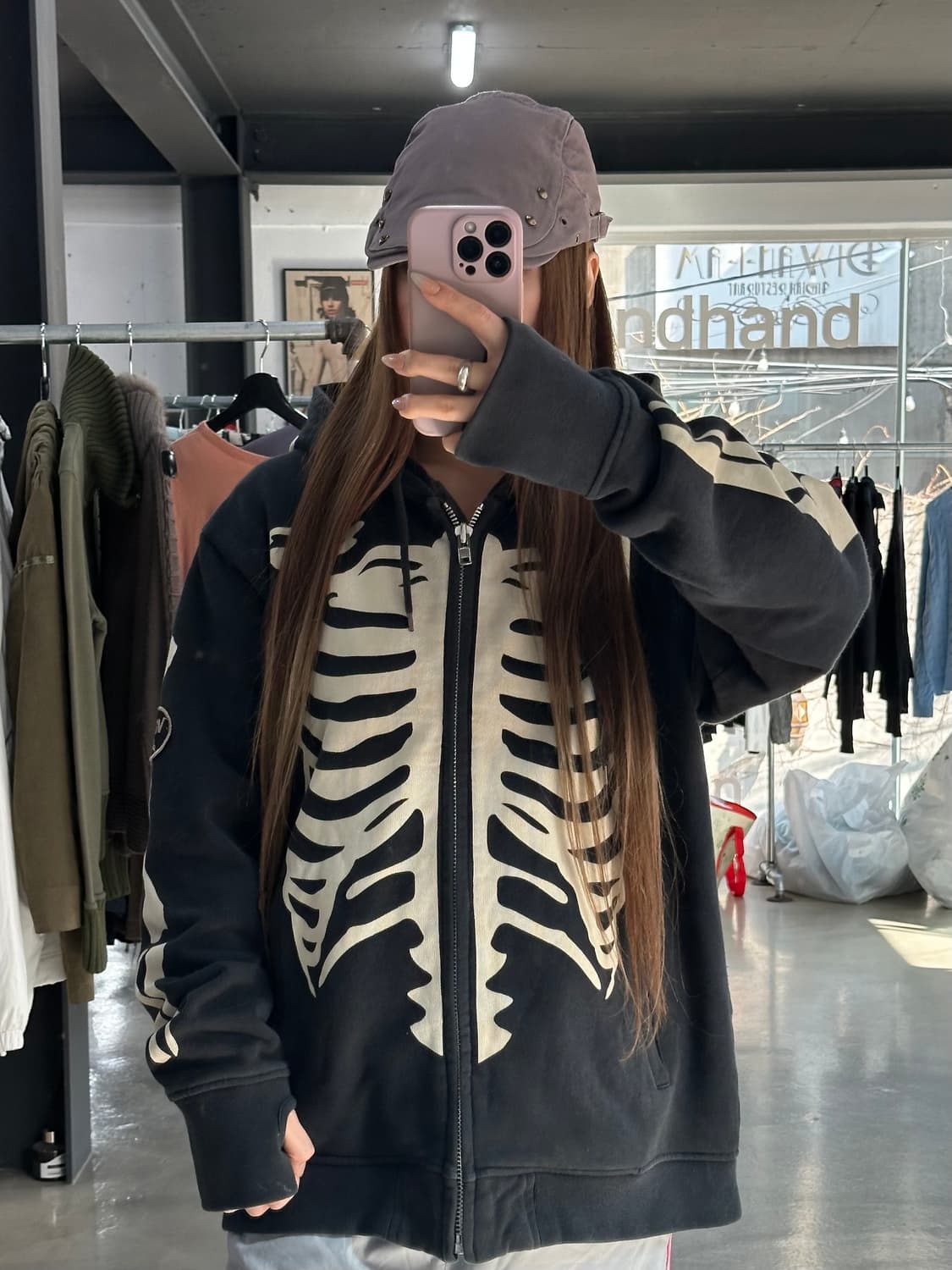 벤슨 넥핸드워머 본 스켈레톤 후드집업 상품이미지2