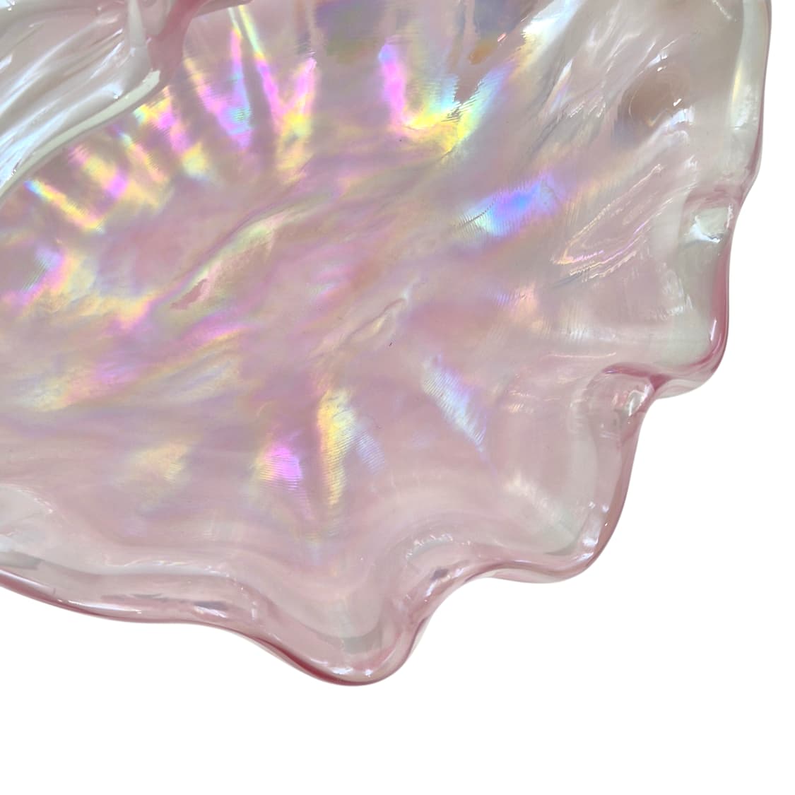 80s 쿠라타 핸드블로운 핑크 셸 리본 바구니 상품이미지3