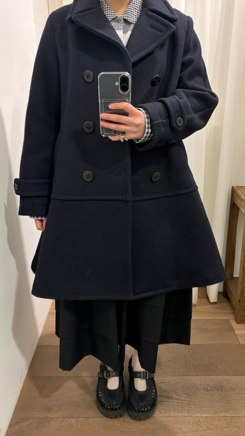 Marine Engraving Button Heavy Wool Coat 상품이미지5