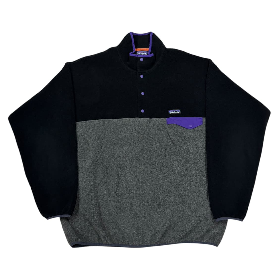 파타고니아 신칠라 스냅티 플리스 풀오버 블랙 그레이 퍼플 XL 상품이미지1