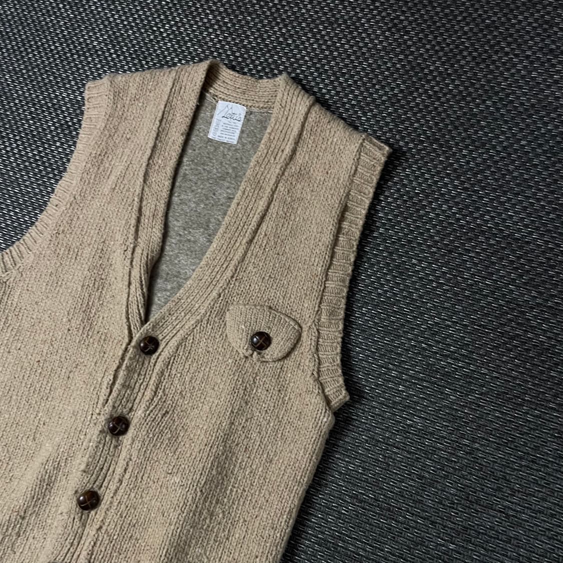 빈티지 연브라운 니트 조끼 F 상품이미지4