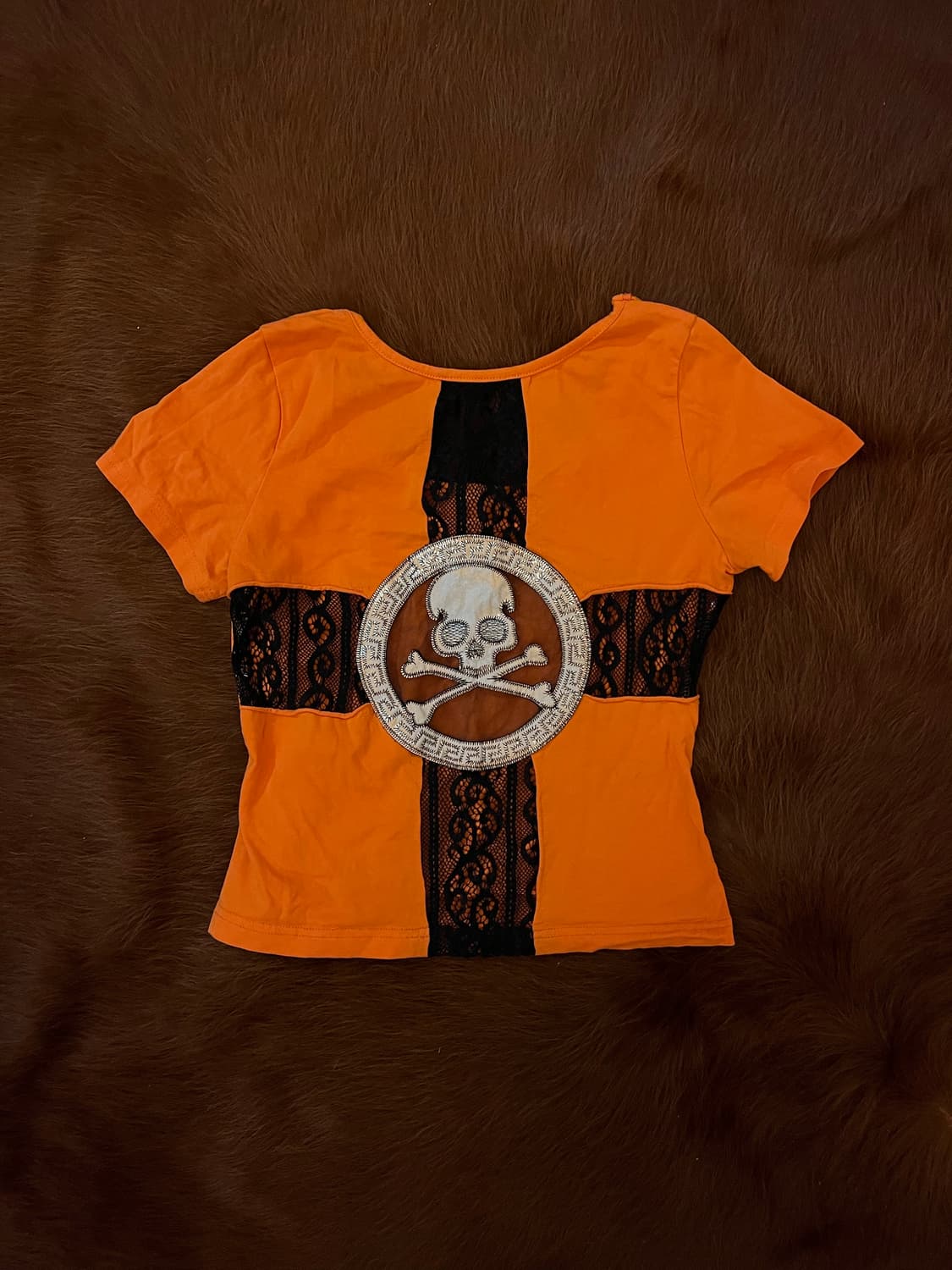 십자가 레이스 해골 반팔티 상품이미지1