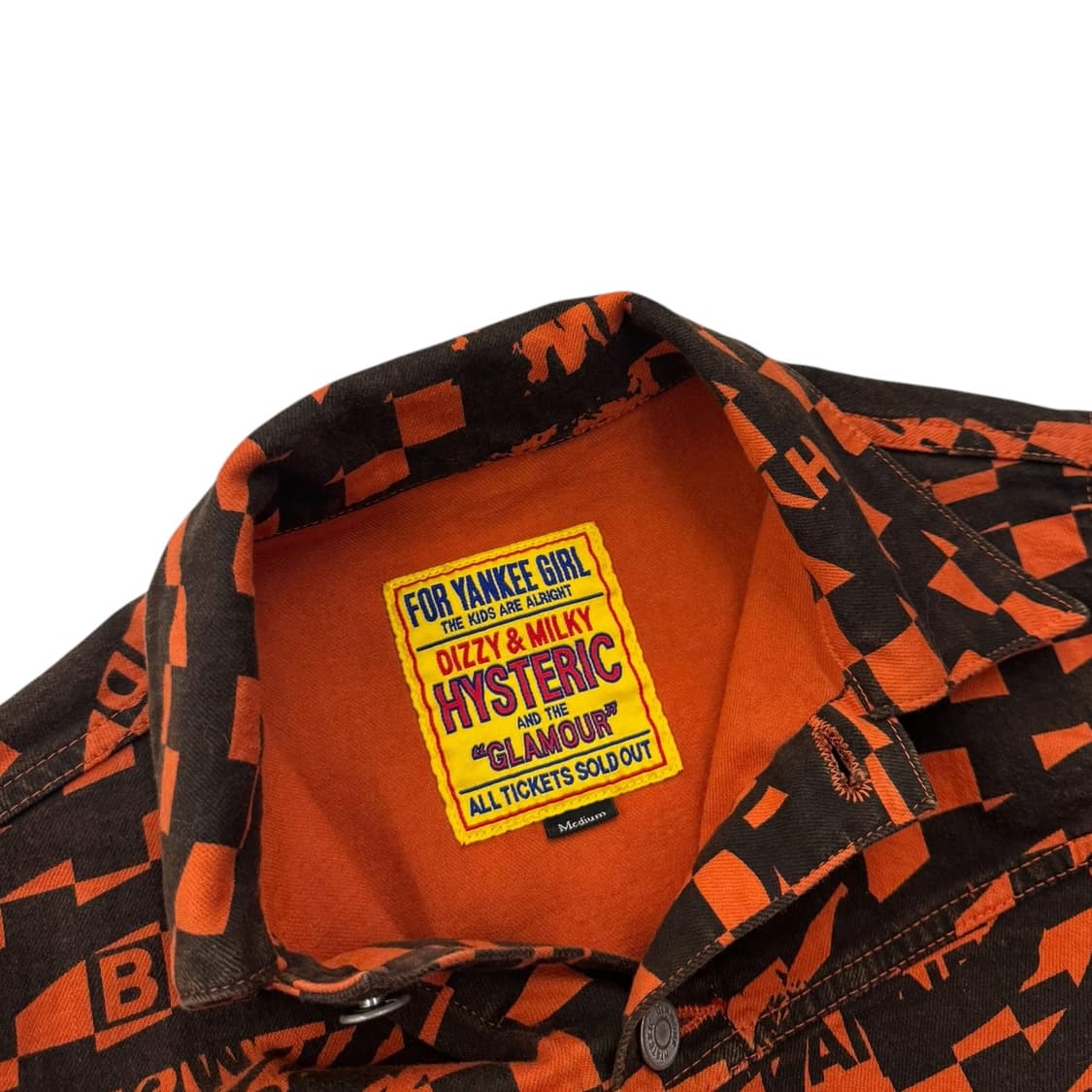 히스테릭글래머 체커보드 지브라 트러커 자켓 오렌지/블랙 상품이미지7
