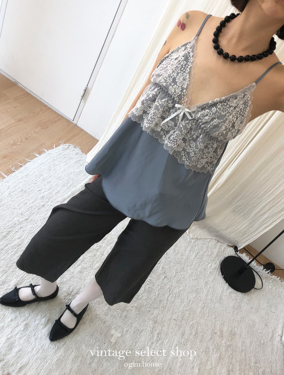 vintage charcoal half capri pants 상품이미지5