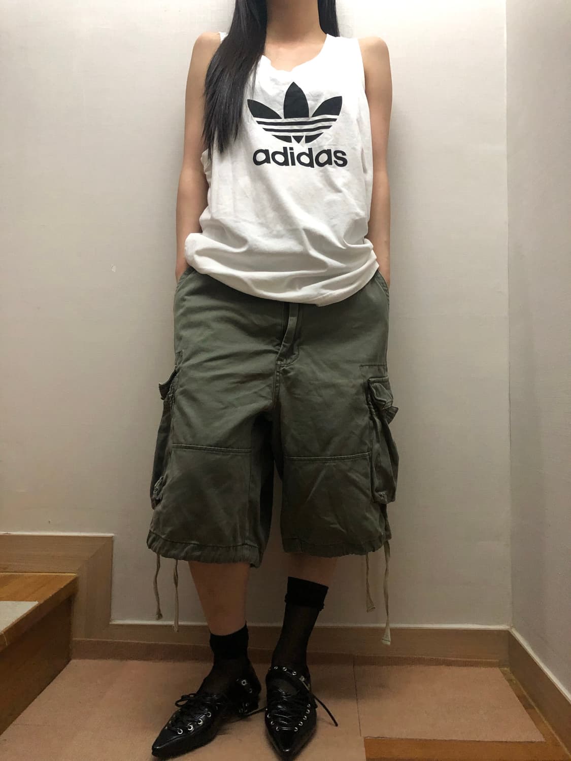 빈티지 아디다스 화이트 파이어버드 슬리브리스 상품이미지3