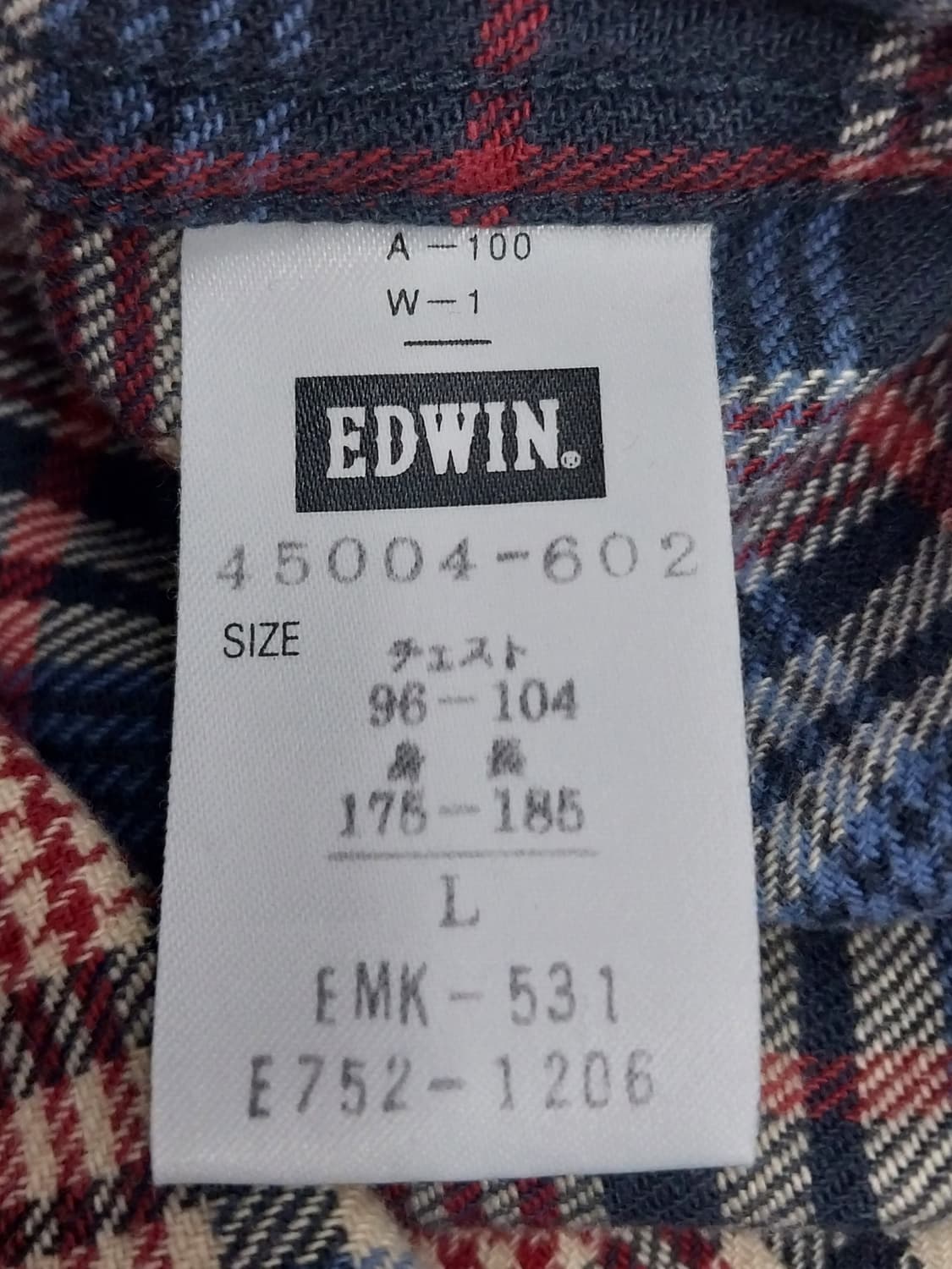 에드윈 체크 포켓 셔츠 L (두꺼운소재) 상품이미지5