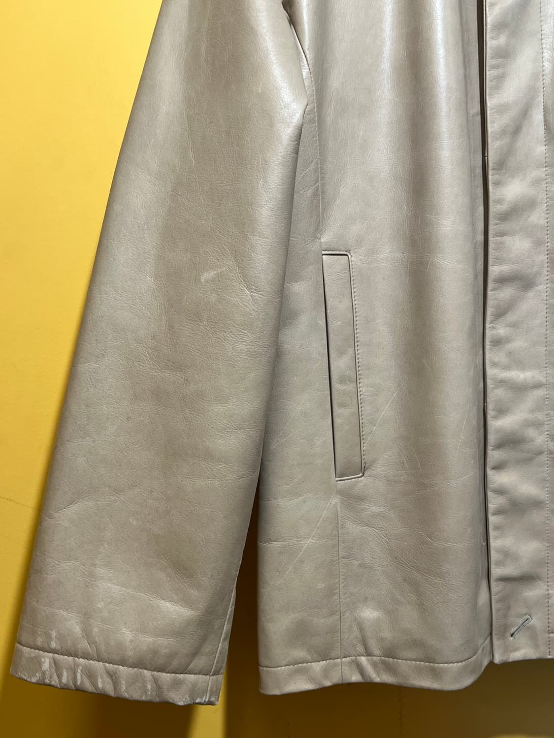 00s 천연 소가죽 아이보리 자켓 상품이미지4