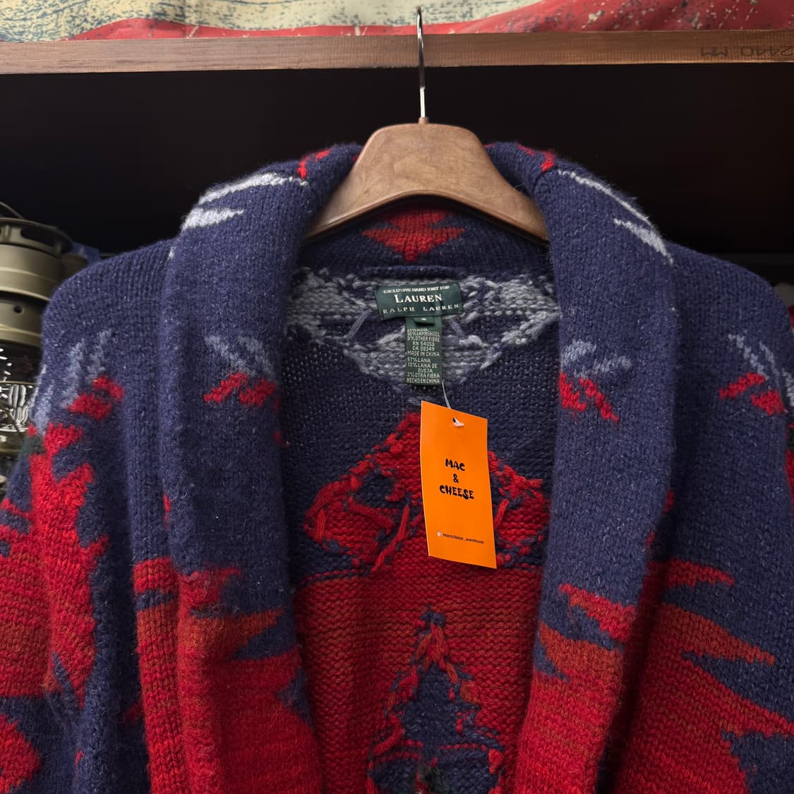 로렌 랄프로렌 by 폴로 나바호 패턴 벨티드 숄카라 니트 가디건 N45 상품이미지3