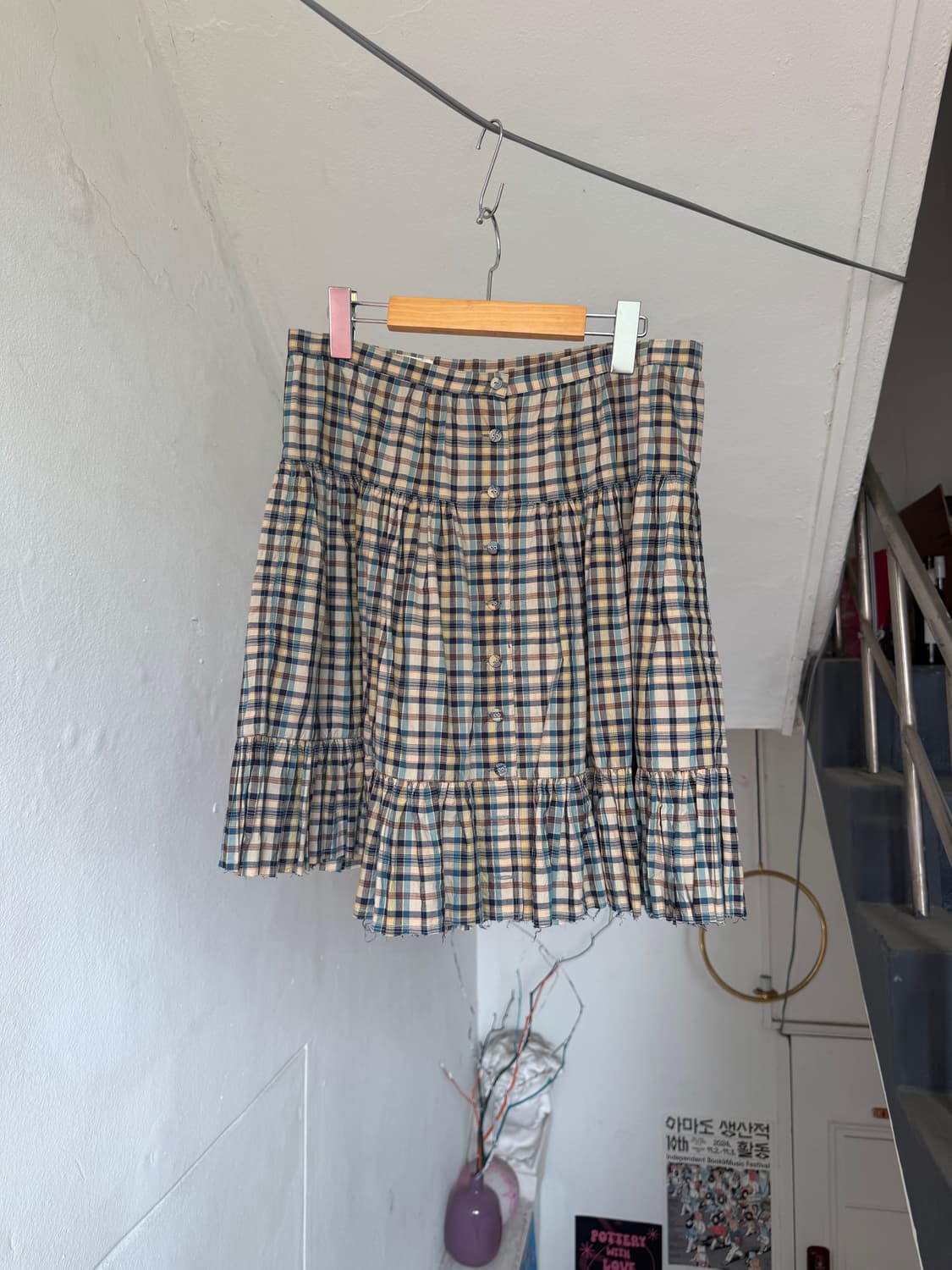 빈티지 체크 플레어 치마바지 상품이미지1