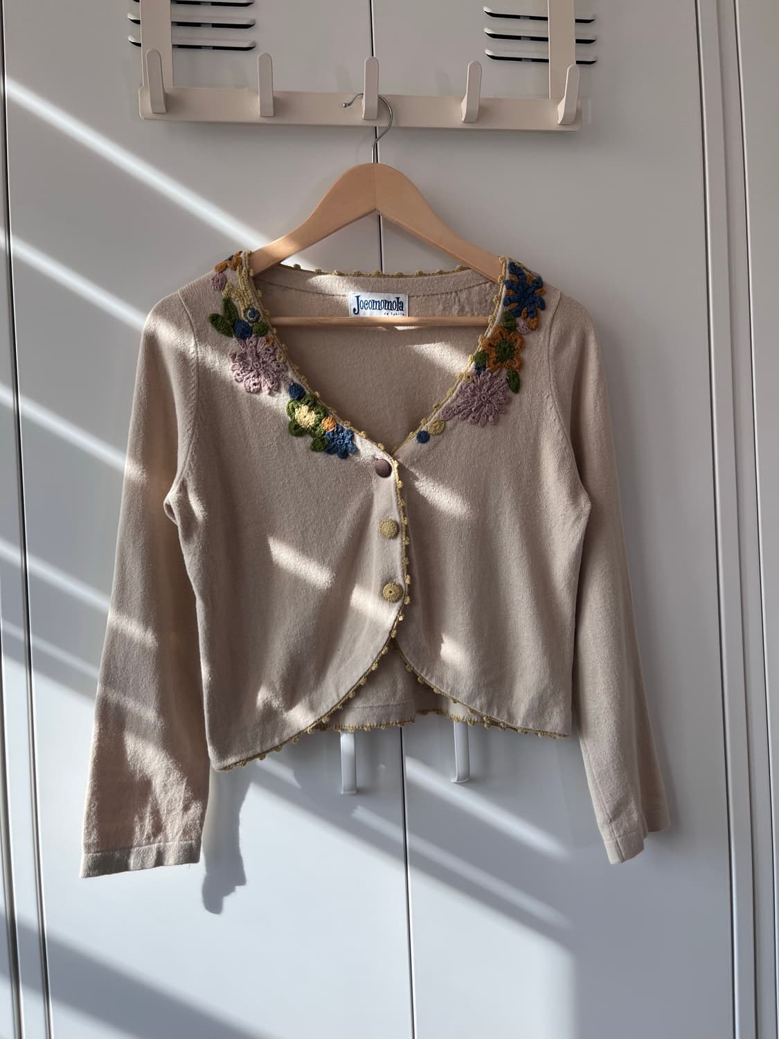 Jocomomola 꽃 뜨개 자수 볼레로 니트 가디건 상품이미지4