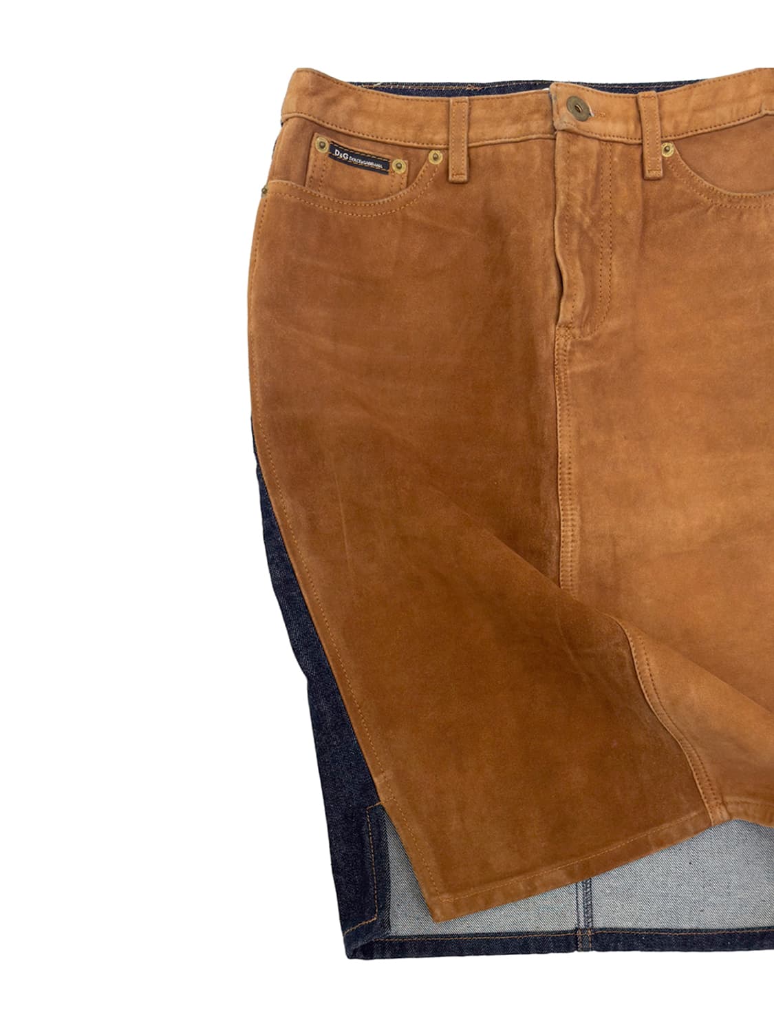 Dolce&Gabbana Suede Panel Denim Skirt/40 상품이미지5