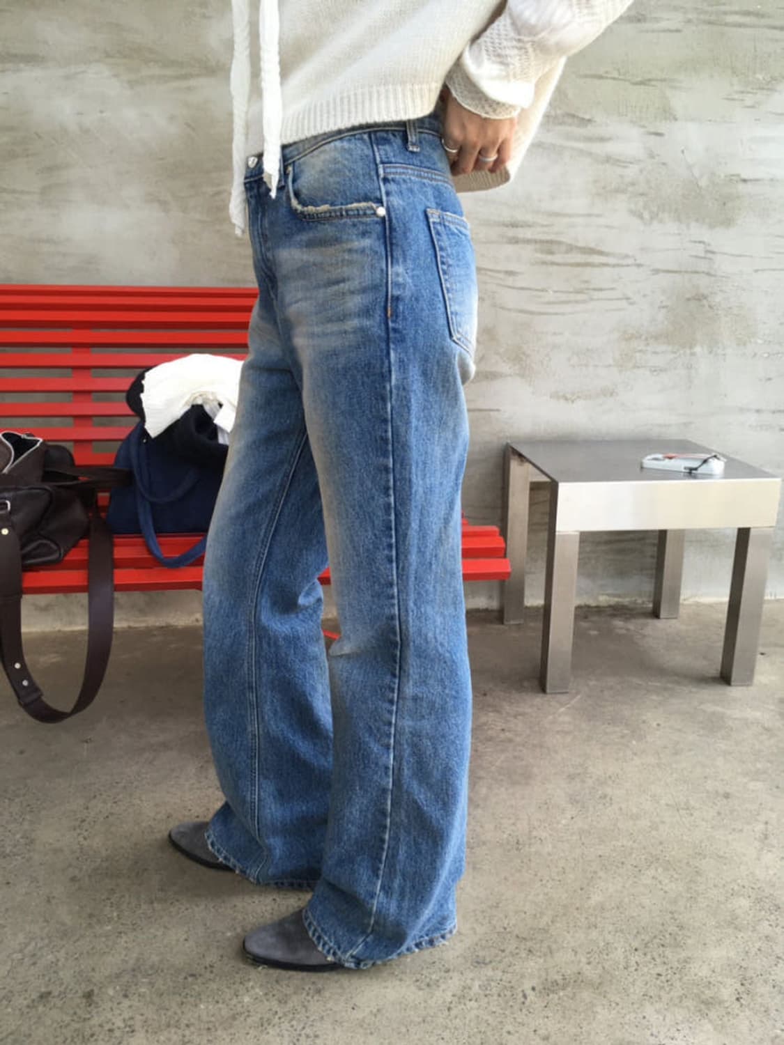 브리드 더티 워싱 부츠컷 팬츠 - s사이즈 새상품 상품이미지2