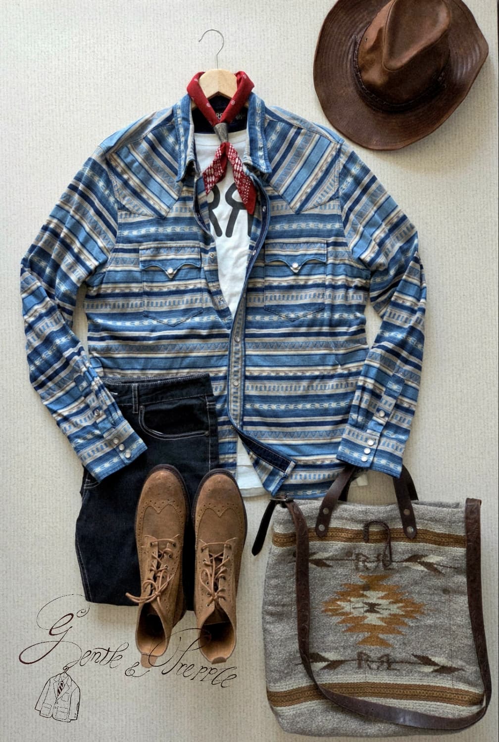 더블알엘 자카드 버팔로 웨스턴 셔츠 상품이미지1