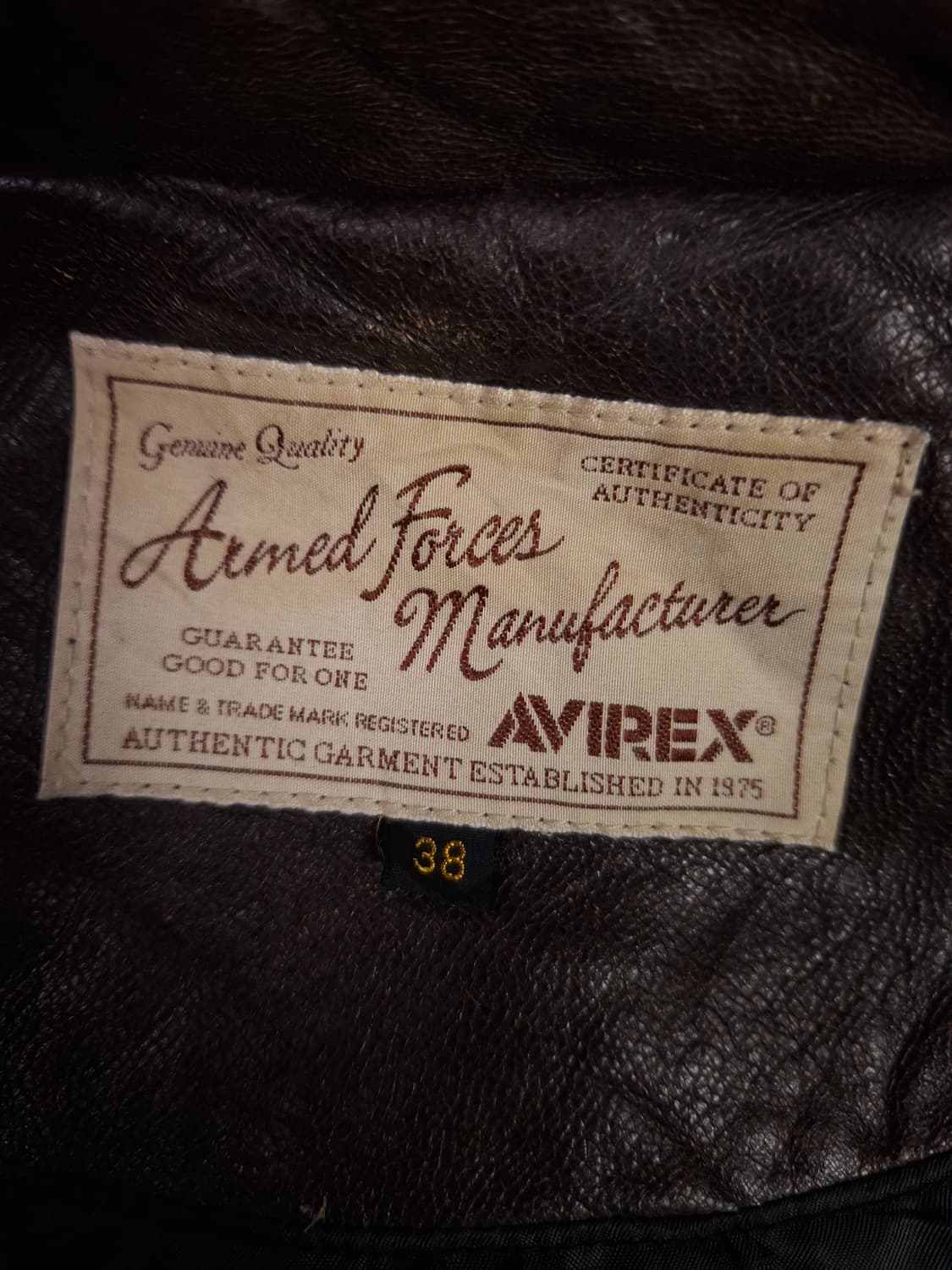 오리지날 아비렉스 리얼레더 싱글 라이더자켓 상품이미지4