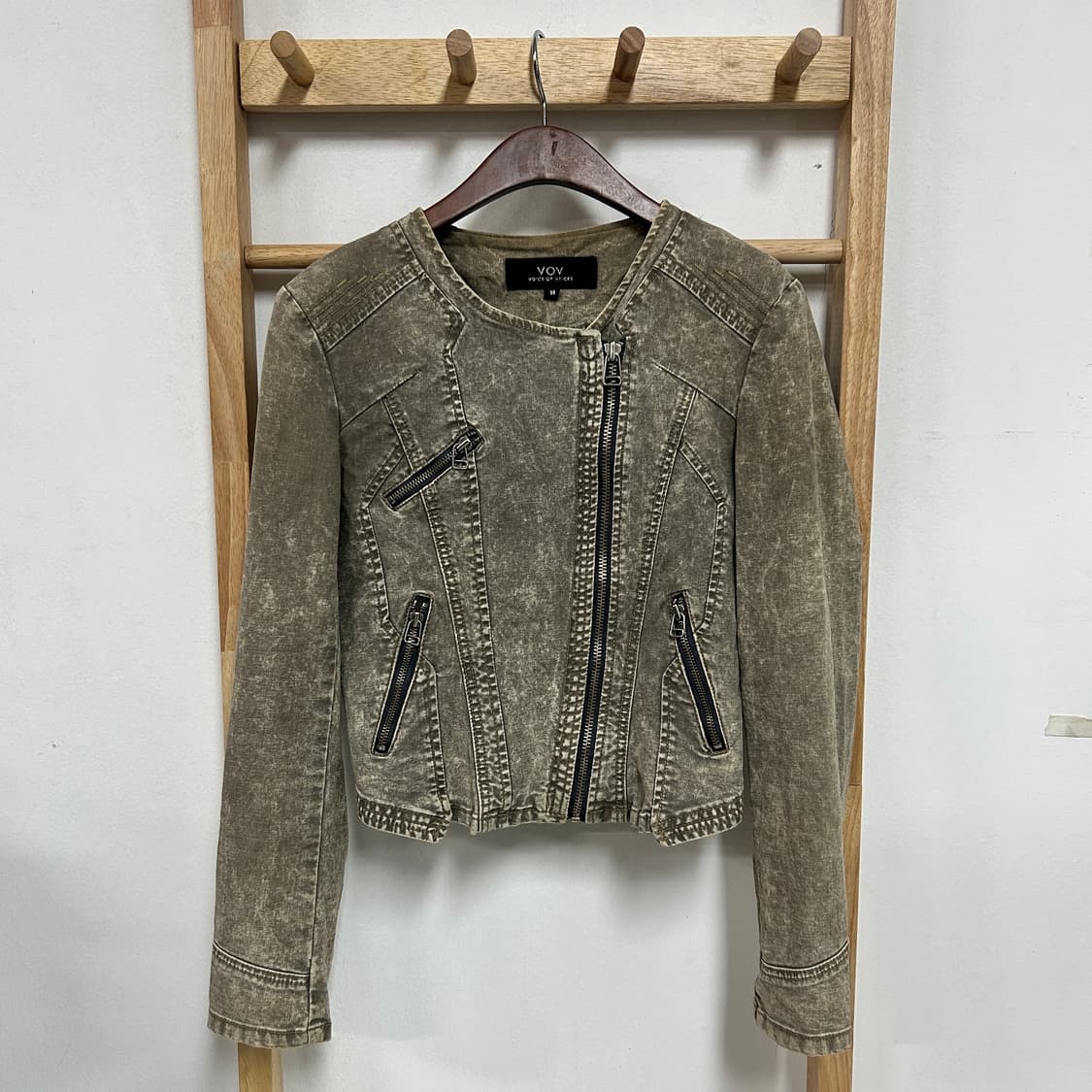 보브(VOV) 빈티지 타이다이 데님 라이더 자켓 상품이미지3