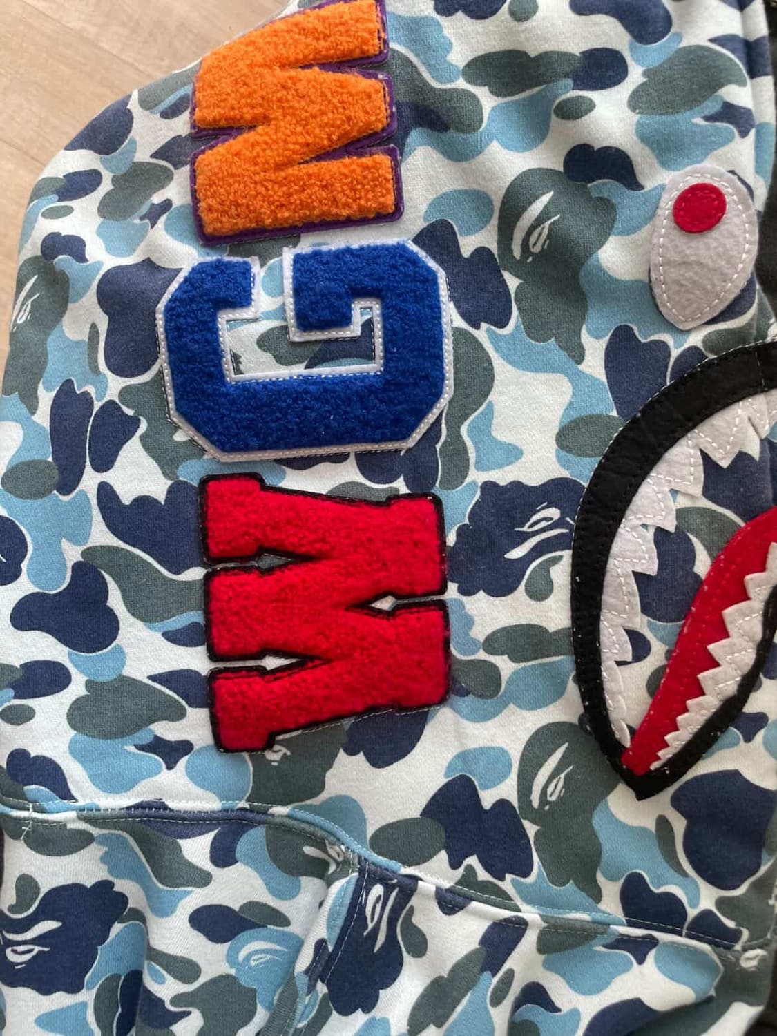 베이프 블루 샤크후드 L 상품이미지3