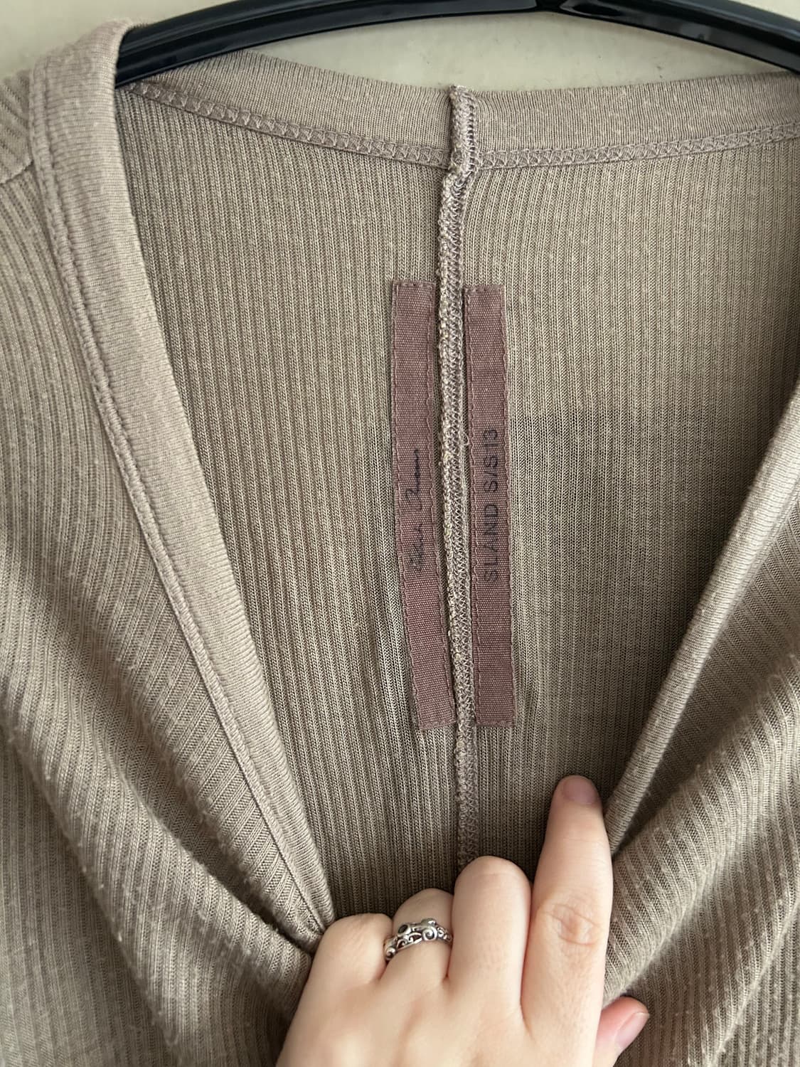 Rick Owens Parchment Ribbed Mini Dress 상품이미지6