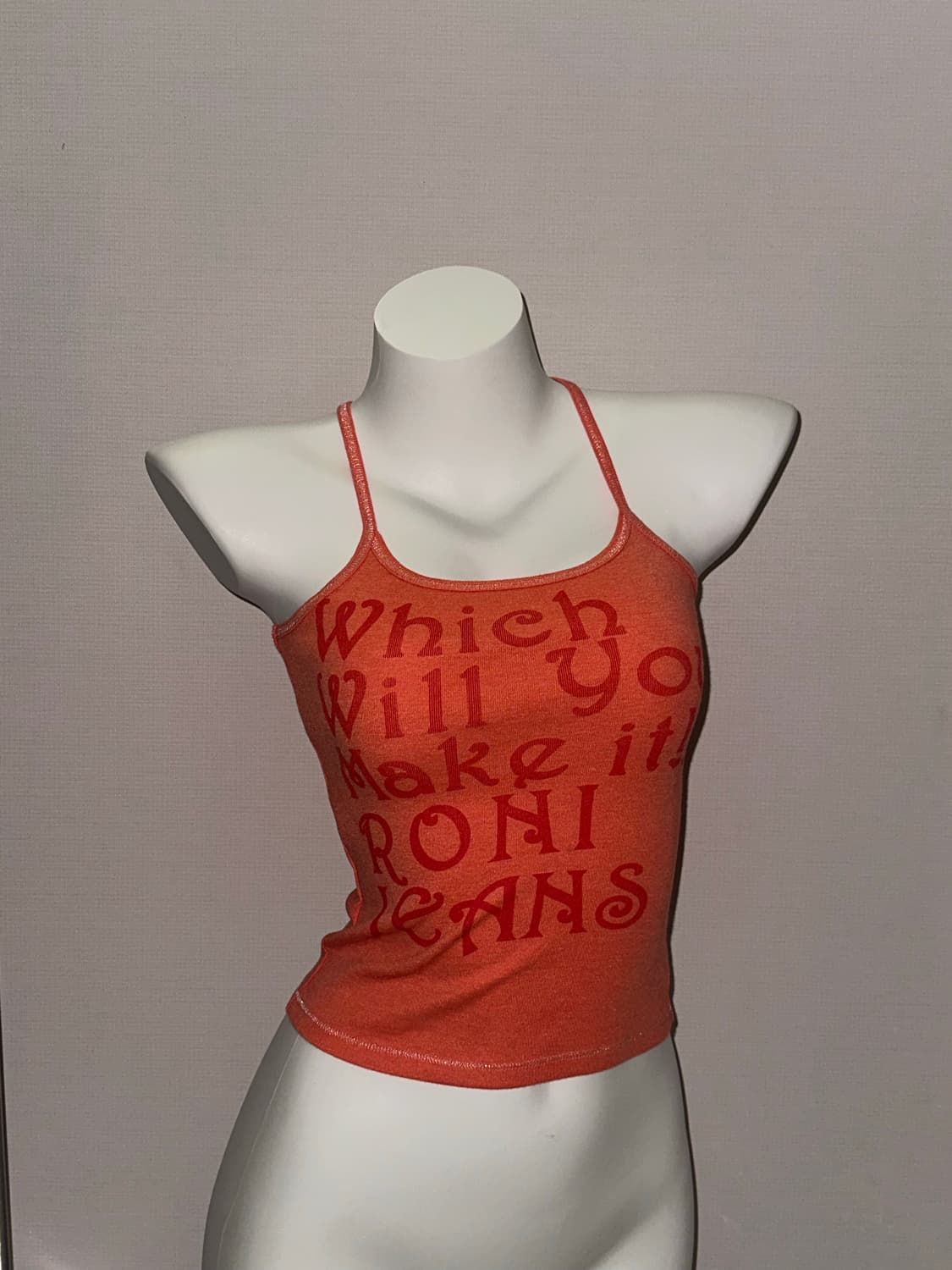 빈티지 레터 프린팅 크롭 슬리브리스 상품이미지2