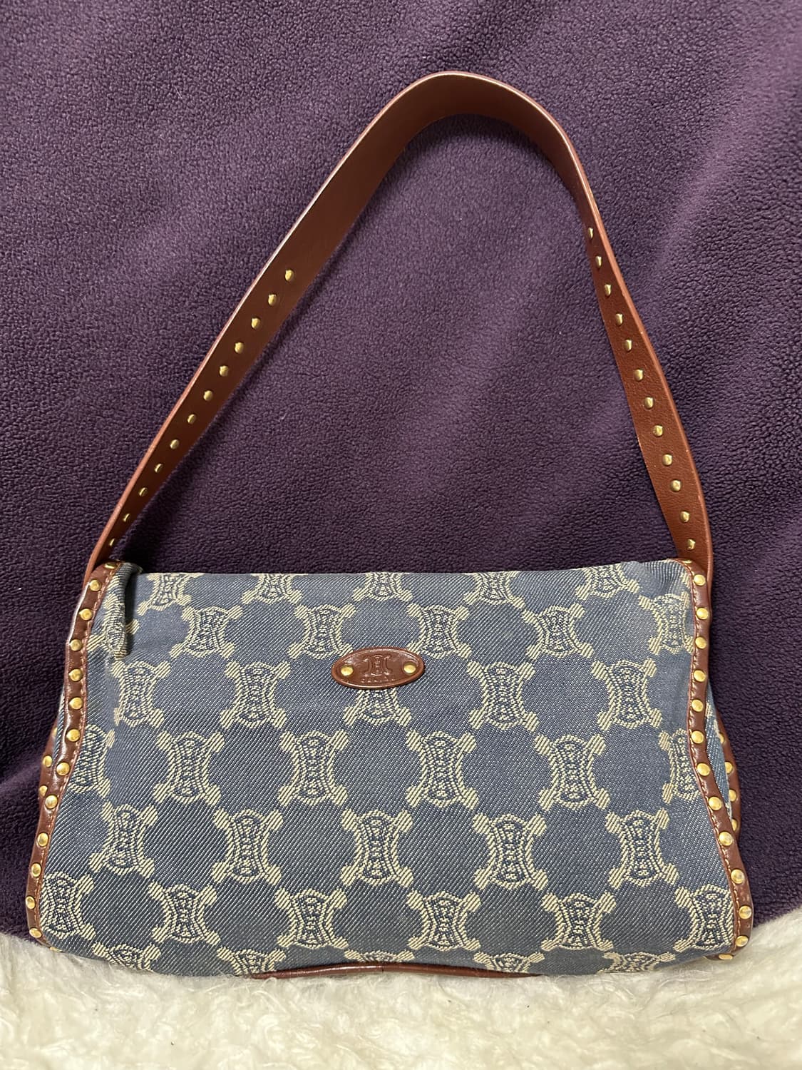 빈티지 셀린느 마카담 데님 숄더백 상품이미지4