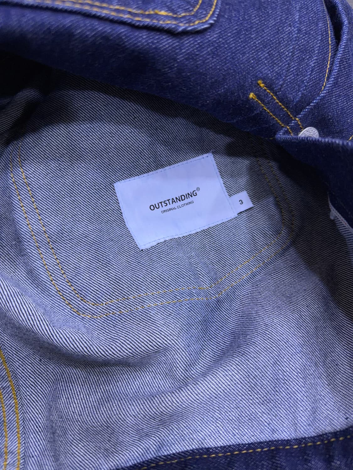 아웃스탠딩 2세대 라운드 포켓 셀비지 데님자켓 트러커 L 상품이미지10