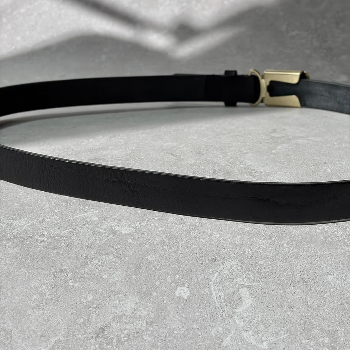 Oribell 미니멀 빈티지 골드 스틸 버클 이태리 베지터블 벨트 상품이미지7