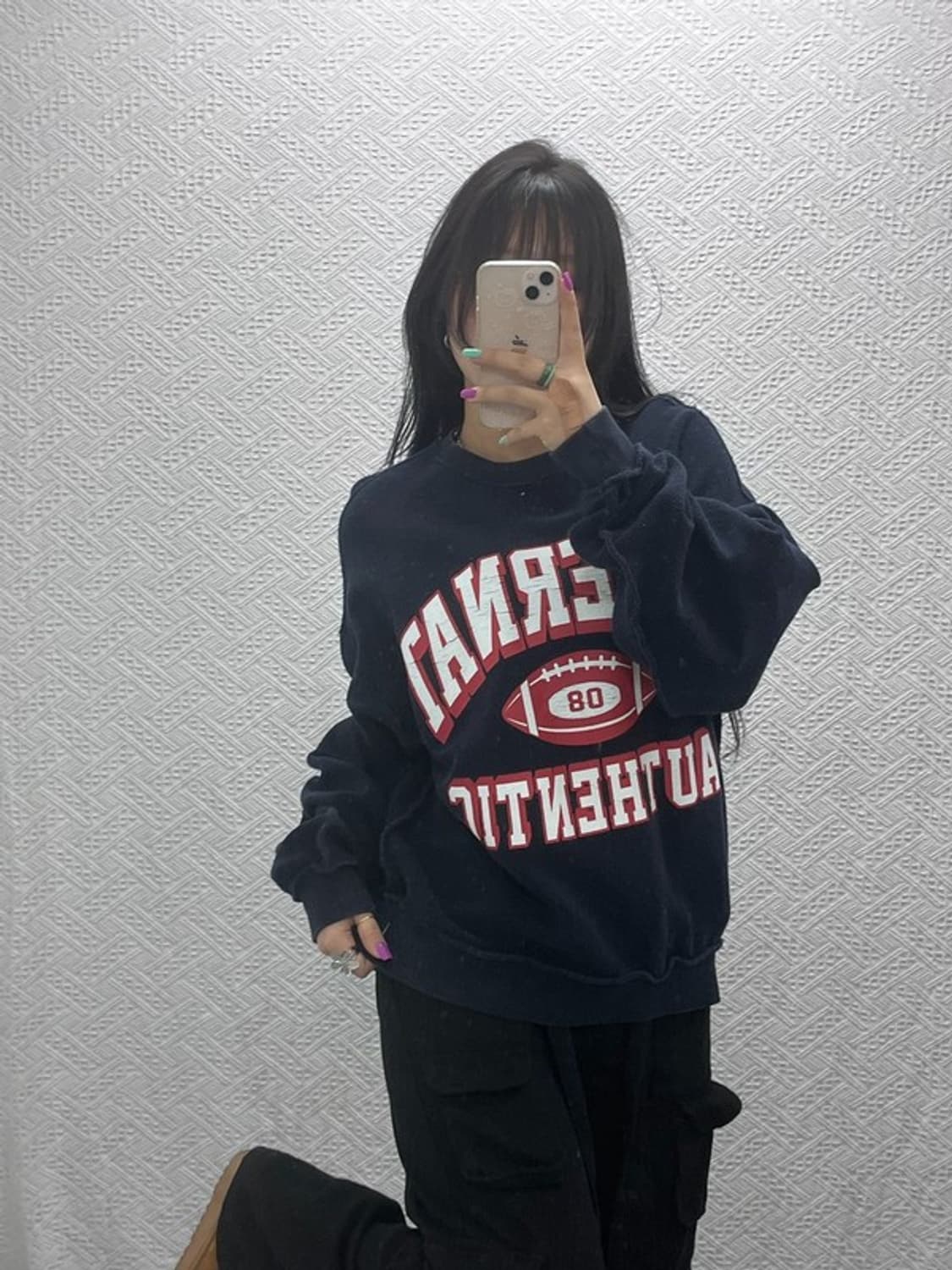 커버낫 아이비 리버스 올드스쿨  키치 빅로고 맨투맨 M C07385 상품이미지1